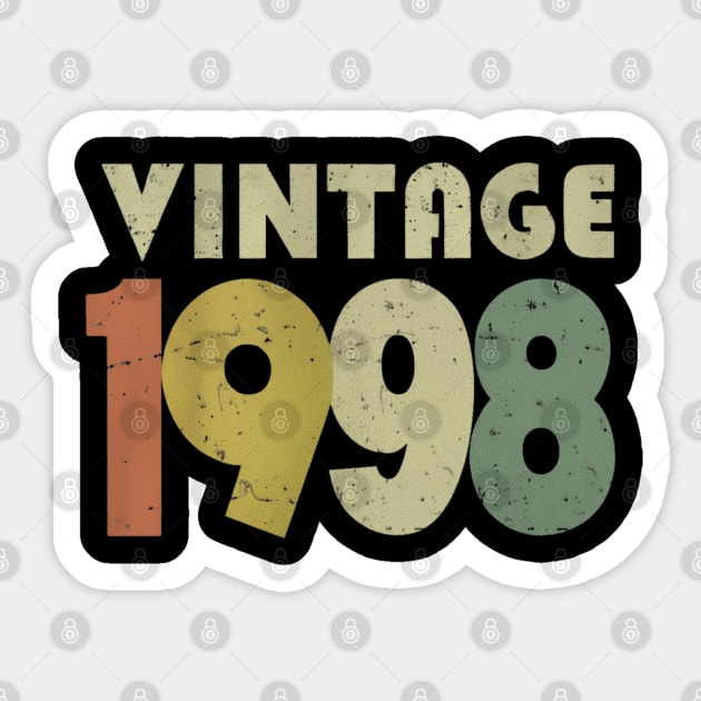 Vintage 1998 Tee - Nostalgic Birthday Throwback Gift Sticker by OUTFITPAW